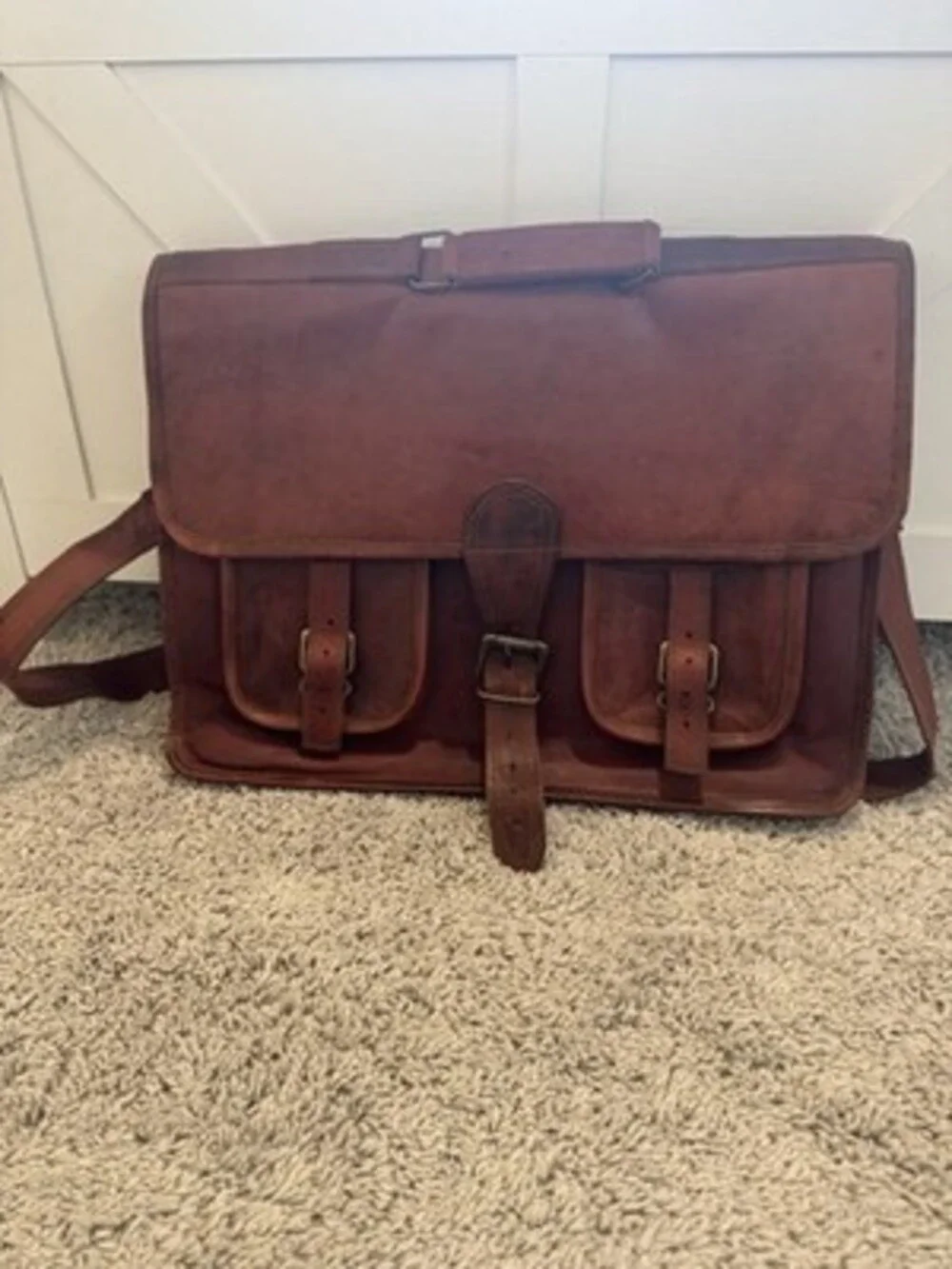 Vintage Leather Messenger Bag